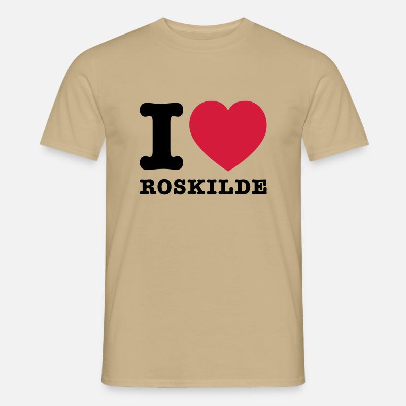 I Love Roskilde 2 - Männer T-Shirt - Sandbeige