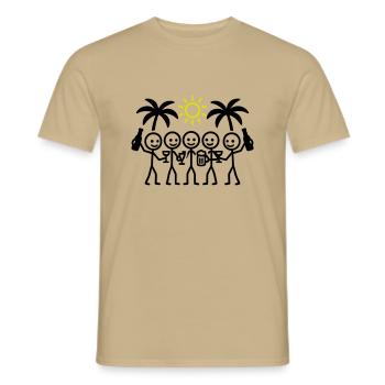 Holiday Team Party - Men's T-Shirt - sand beige - Front - AI Model Male 178 light (178cm)