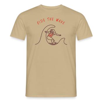 Ride The Wave - Men's T-Shirt - sand beige - Front - AI Model Male 178 light (178cm)