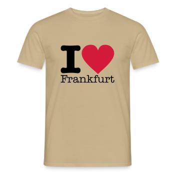 i_love_frankfurt_1 - Men's T-Shirt - sand beige - Front - AI Model Male 178 light (178cm)