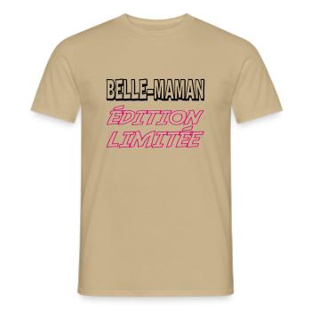 BELLE MAMAN édition limitée - T-shirt homme - beige sable - Devant - AI Model Male 178 light (178cm)