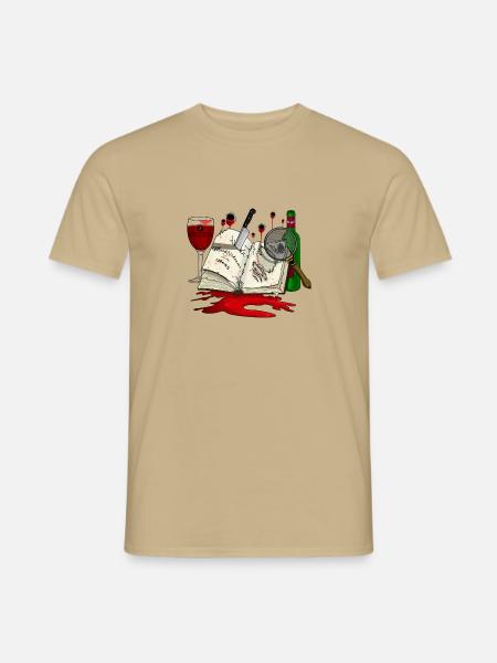 Mord(s)Stories zum menü - Männer T-Shirt - Sandbeige