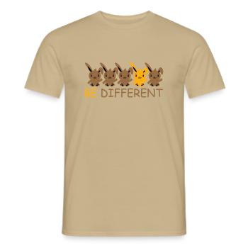 5 Hasen Freunde Unterschied Be Different Anders - Männer T-Shirt - Sandbeige - Vorne - AI Model Male 178 light (178cm)