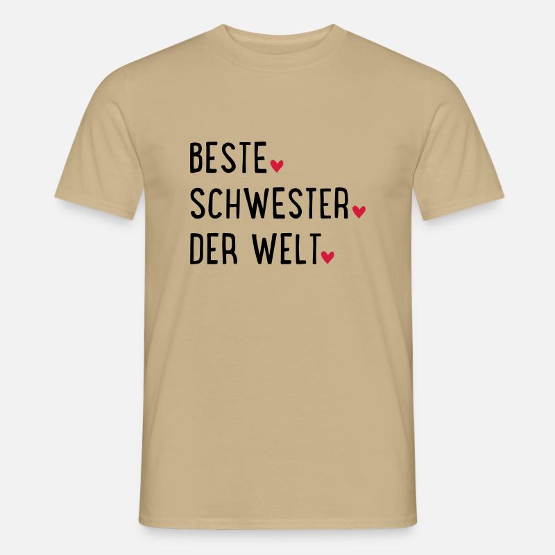 Schwester - Männer T-Shirt - Sandbeige