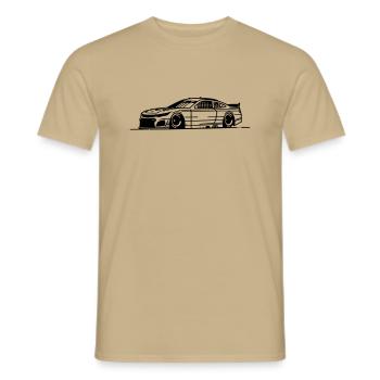 Minimalist Cup Series Sports Car Line Art - Men's T-Shirt - sand beige - Front - AI Model Male 178 light (178cm)