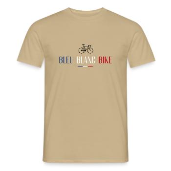 bleu blanc bike - T-shirt homme - beige sable - Devant - AI Model Male 178 light (178cm)