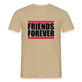amis pour toujours équipe membres du parti équipe copine b - T-shirt homme - beige sable - Devant - AI Model Male 178 light (178cm)