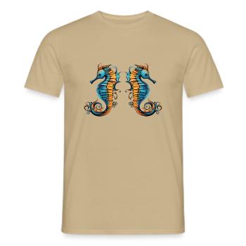 Hippocampe 2 - T-shirt homme - beige sable - Devant - AI Model Male 178 light (178cm)