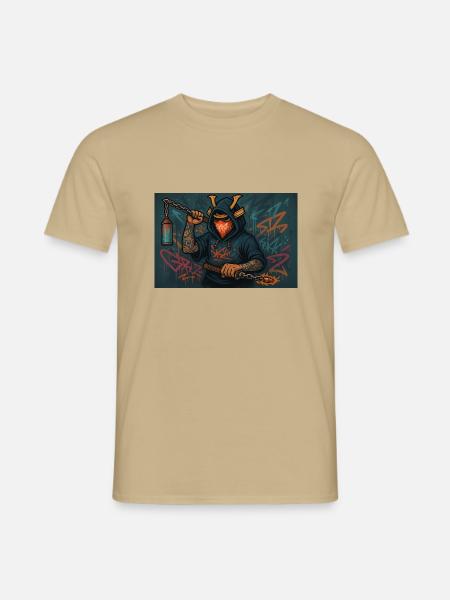 Graffiti Ronin - Männer T-Shirt - Sandbeige
