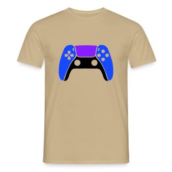 Manette de jeu Gamer - T-shirt homme - beige sable - Devant - AI Model Male 178 light (178cm)