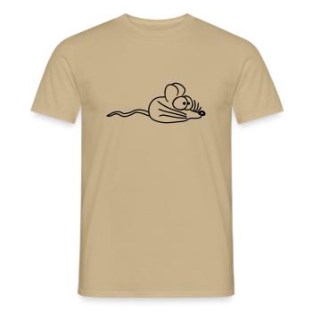 Mouse Mouse Cute Little Rat Rodent Friendly - Men's T-Shirt - sand beige - Front - AI Model Male 178 light (178cm)