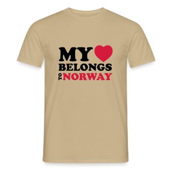 MHBT NORWAY - T-shirt homme - beige sable - Devant - AI Model Male 178 light (178cm)