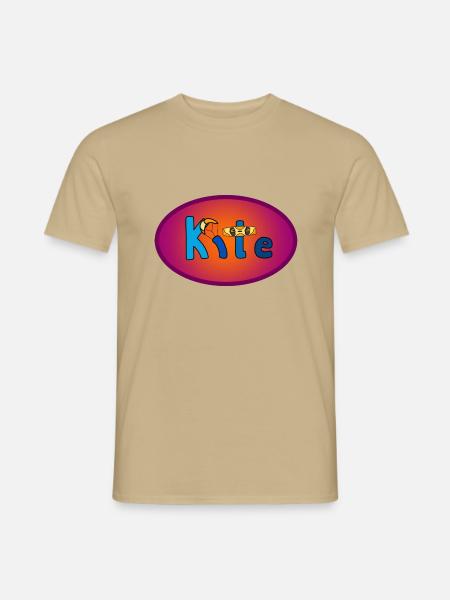Kite Schriftzug Oval - Männer T-Shirt - Sandbeige