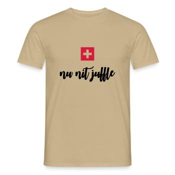 Nu Nit Juffle (CH, Schweiz) - T-shirt homme - beige sable - Devant - AI Model Male 178 light (178cm)
