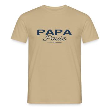 Papa poule - T-shirt homme - beige sable - Devant - AI Model Male 178 light (178cm)