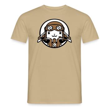 Hase Motorrad Fahren Biker Fahrer Roller Mofa Cool - Männer T-Shirt - Sandbeige - Vorne - AI Model Male 178 light (178cm)