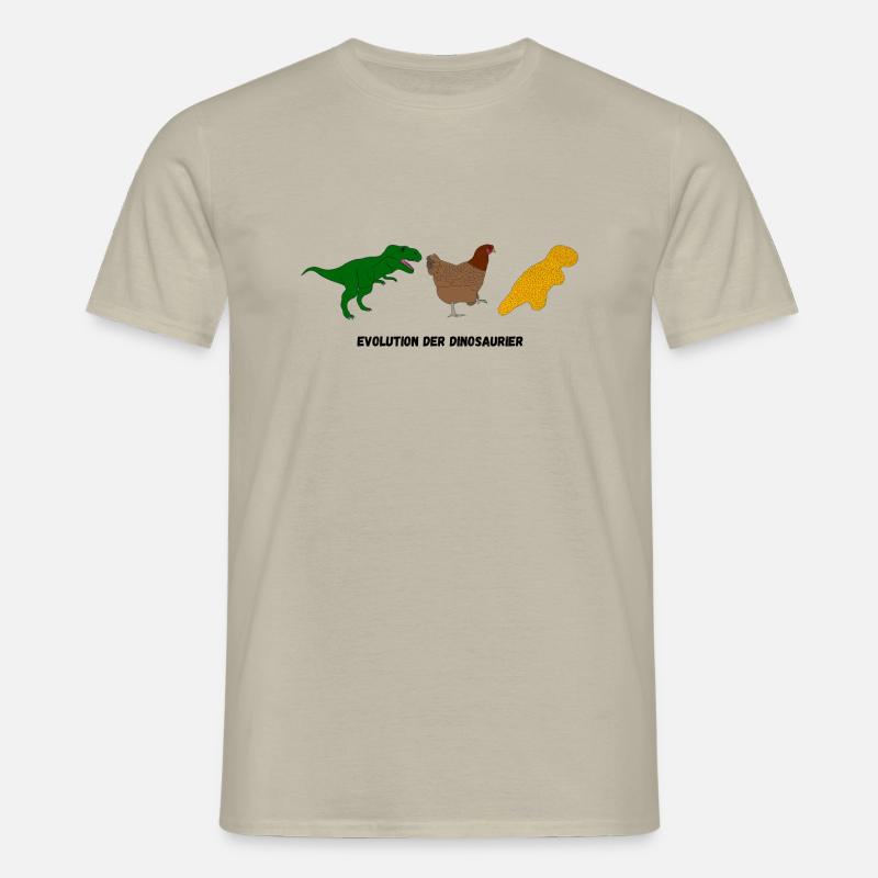 Evolution der Dinosaurier - Männer T-Shirt - Sandbeige