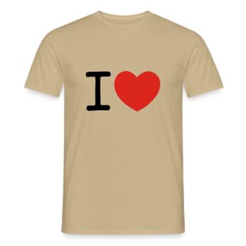 I heart ... - Männer T-Shirt - Sandbeige - Vorne - AI Model Male 178 light (178cm)