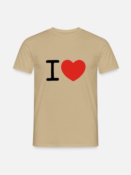 I heart ... - Männer T-Shirt - Sandbeige