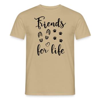 Propriétaire de chien Maîtresse Love Pattes de patte de chien - T-shirt homme - beige sable - Devant - AI Model Male 178 light (178cm)