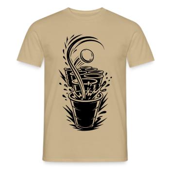 Beer Pong  - Männer T-Shirt - Sandbeige - Vorne - AI Model Male 178 light (178cm)