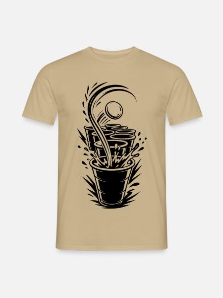 Beer Pong - Männer T-Shirt - Sandbeige