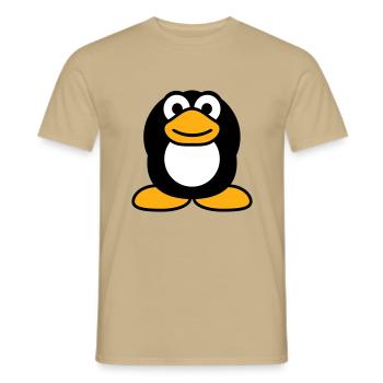 Penguin hear nothing, numb hands cover ears - Men's T-Shirt - sand beige - Front - AI Model Male 178 light (178cm)