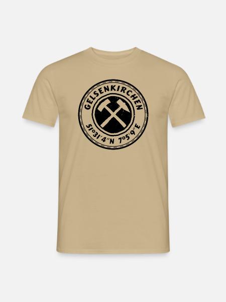 Gelsenkirchen Tasche Shirt Hoodie GPS Koordinaten - Männer T-Shirt - Sandbeige