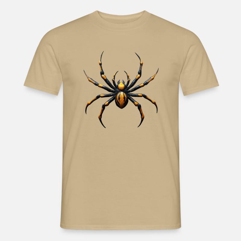 Spinne Giftig Gelb Schwarz - Männer T-Shirt - Sandbeige