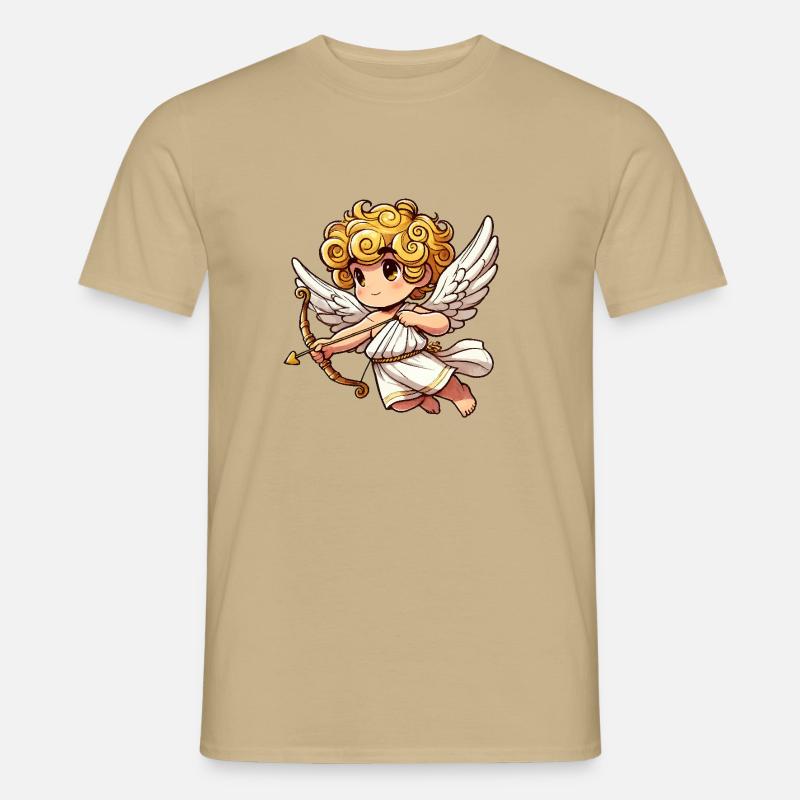 Engel Comic Amor - Männer T-Shirt - Sandbeige