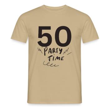 50 - T-shirt homme - beige sable - Devant - AI Model Male 178 light (178cm)