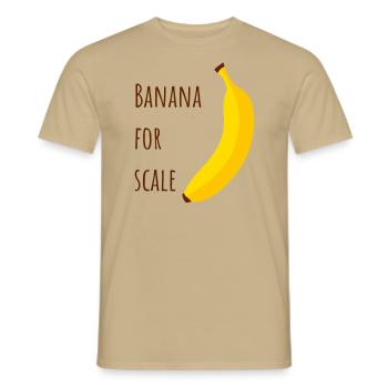 Banana for scale - Men's T-Shirt - sand beige - Front - AI Model Male 178 light (178cm)
