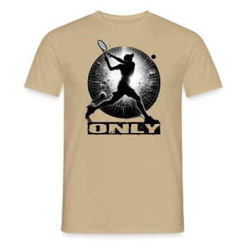 Tennis - Men's T-Shirt - sand beige - Front - AI Model Male 178 light (178cm)