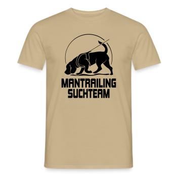 Mantrailing Recherche Team Chien Sport Chiens Wilsigns - T-shirt homme - beige sable - Devant - AI Model Male 178 light (178cm)