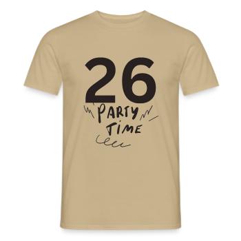 26 - Men's T-Shirt - sand beige - Front - AI Model Male 178 light (178cm)