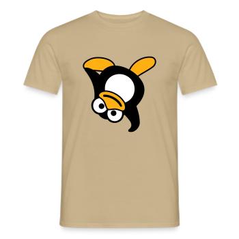Pingouin Breakdance Danse Poirier Fête DJ Musique - T-shirt homme - beige sable - Devant - AI Model Male 178 light (178cm)