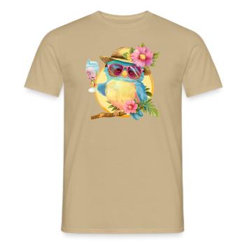 Cute owl - Men's T-Shirt - sand beige - Front - AI Model Male 178 light (178cm)
