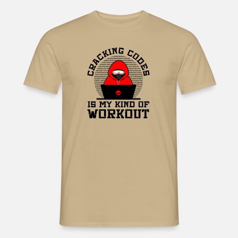 Cybersecurity Professional Hacker Cracking Codes - Männer T-Shirt - Sandbeige