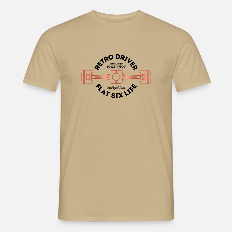 Retro Driver - Boxer Engine - Flat Six Life - Men’s T-shirt - sand beige
