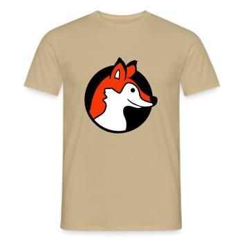 Fox Hole Red Fox Wild Animal Peeps Face Head - Men's T-Shirt - sand beige - Front - AI Model Male 178 light (178cm)