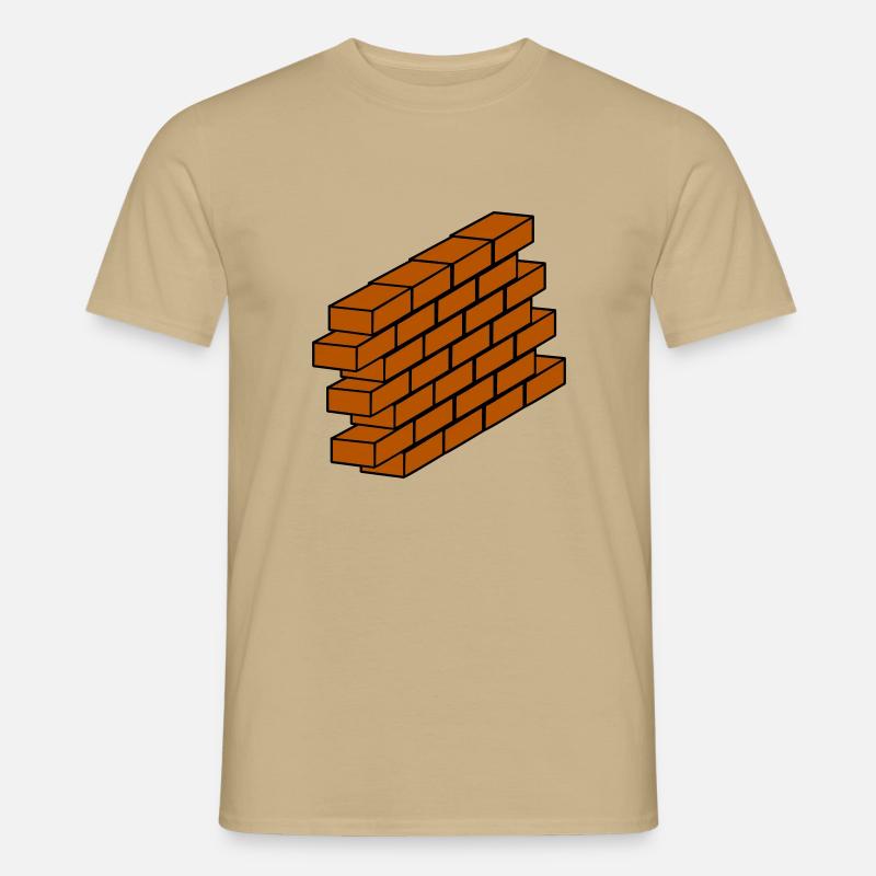 Backsteinmauer - Männer T-Shirt - Sandbeige