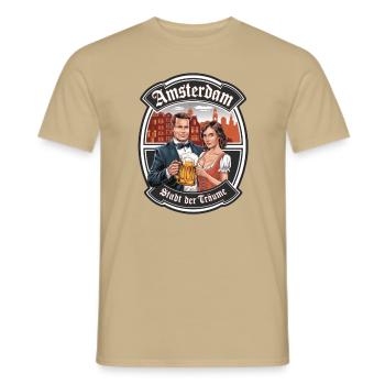 Amsterdam- Die Stadt der Träume - Männer T-Shirt - Sandbeige - Vorne - AI Model Male 178 light (178cm)