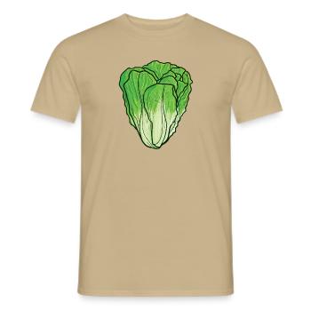 Salatkopf Kopfsalat Gemüse Karneval Kostüm Salat - Männer T-Shirt - Sandbeige - Vorne - AI Model Male 178 light (178cm)