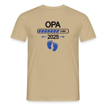 Opa 2025 Ich Werde Opi Schwangerschaft Verkünden - Männer T-Shirt - Sandbeige - Vorne - AI Model Male 178 light (178cm)