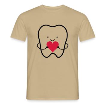 zahn_liebe_02 - T-shirt homme - beige sable - Devant - AI Model Male 178 light (178cm)