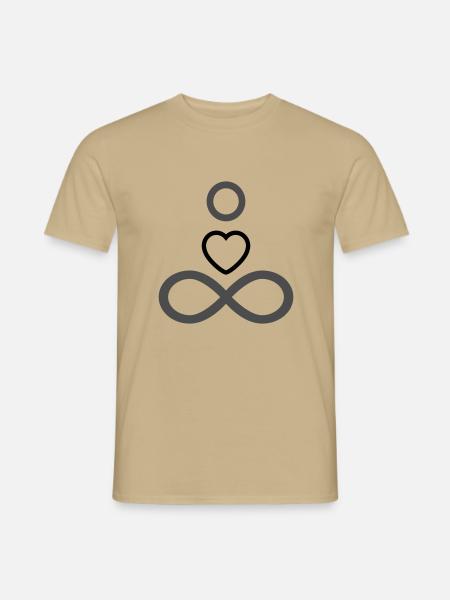 Body Mind Spirit and Infinity Yoga - Männer T-Shirt - Sandbeige