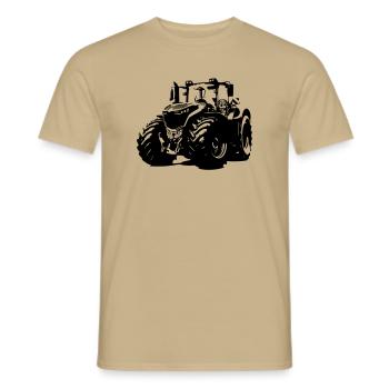 Tracteur allemand robuste avec des jantes rouges - T-shirt homme - beige sable - Devant - AI Model Male 178 light (178cm)