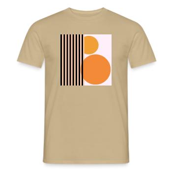 RETRO GEOMETRIE - ABSTRAKTE KUNST - Männer T-Shirt - Sandbeige - Vorne - AI Model Male 178 light (178cm)