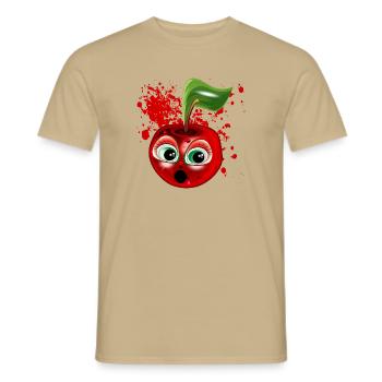 COSTUMES D’HALLOWEEN CERISES - T-shirt homme - beige sable - Devant - AI Model Male 178 light (178cm)