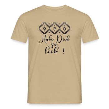 OPA HABE DICH SO LIEB - HERZ - Männer T-Shirt - Sandbeige - Vorne - AI Model Male 178 light (178cm)